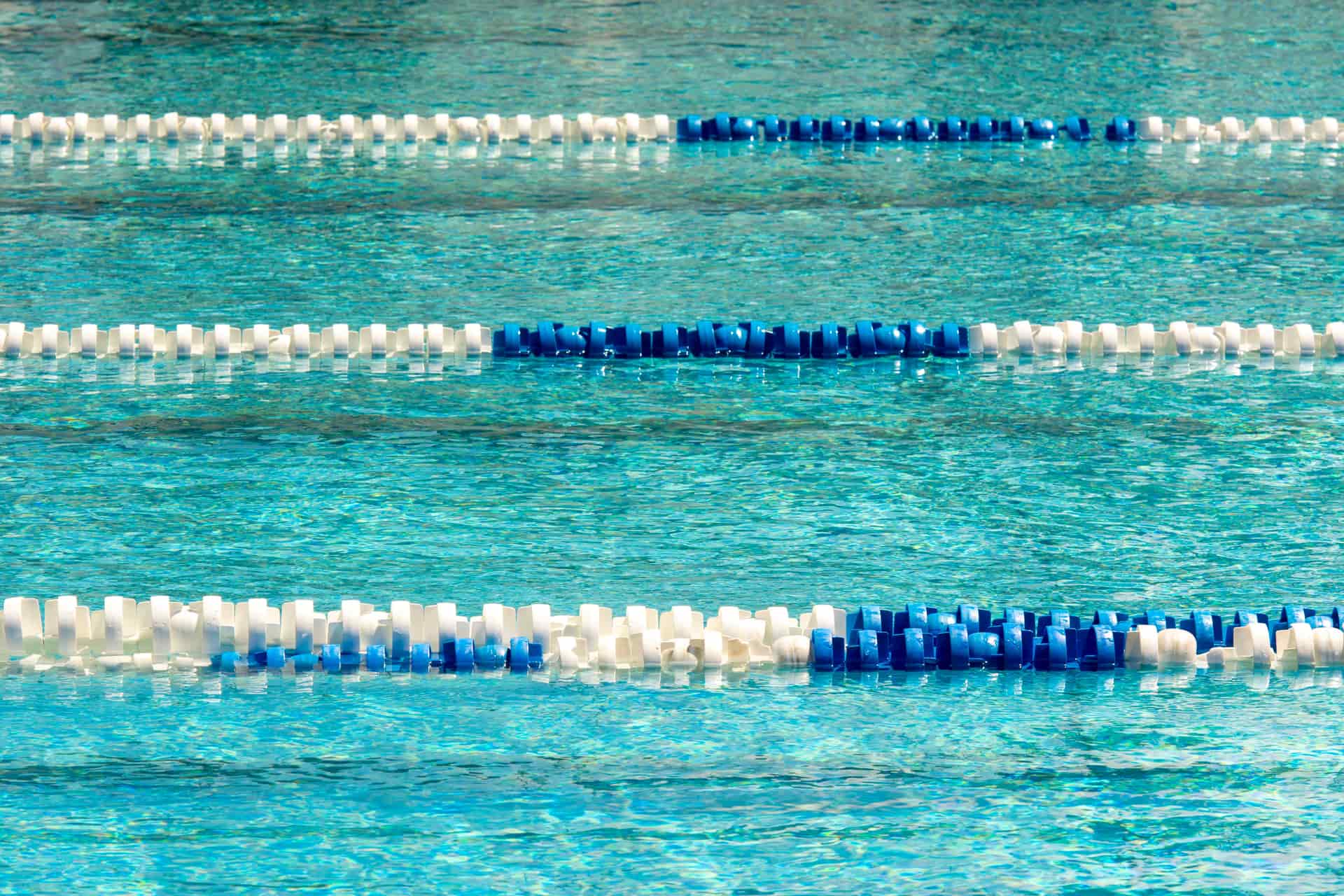 Surface of chlorinated swimming pool water