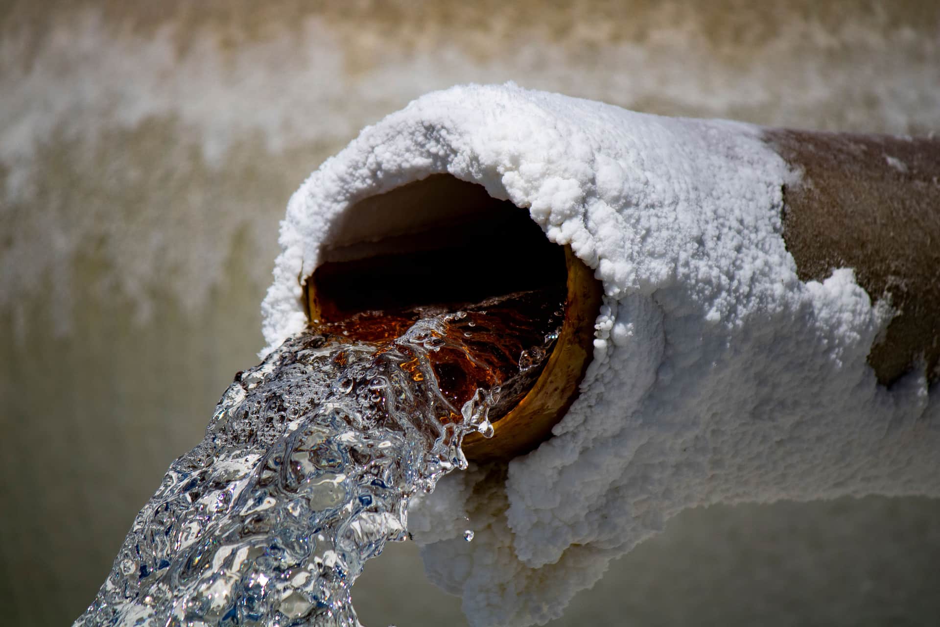 Mineral scale deposits on a shower head