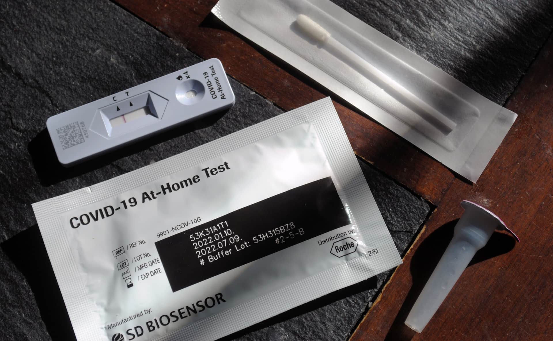 Home water testing strips and sample vial